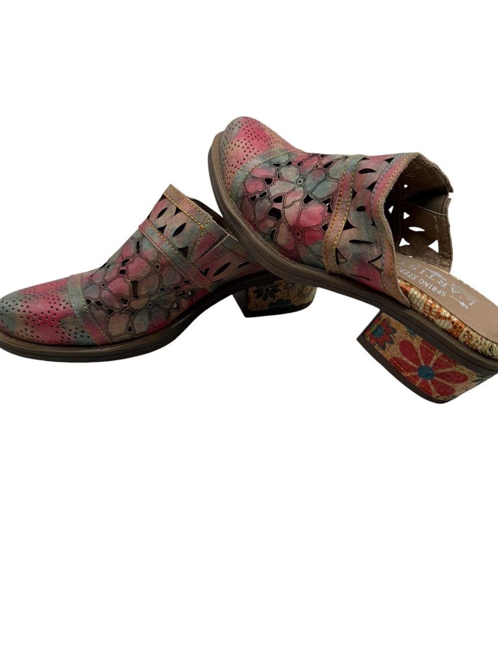 L'ARTISTE by Spring Step Rosalinda Leather Mules Size EU: 35 US: 5 Boho Style - Picture 3 of 15